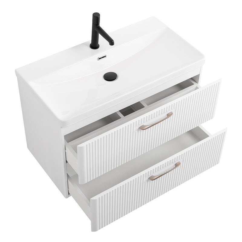 Тумба с раковиной BelBagno Due 80 bianco lucido