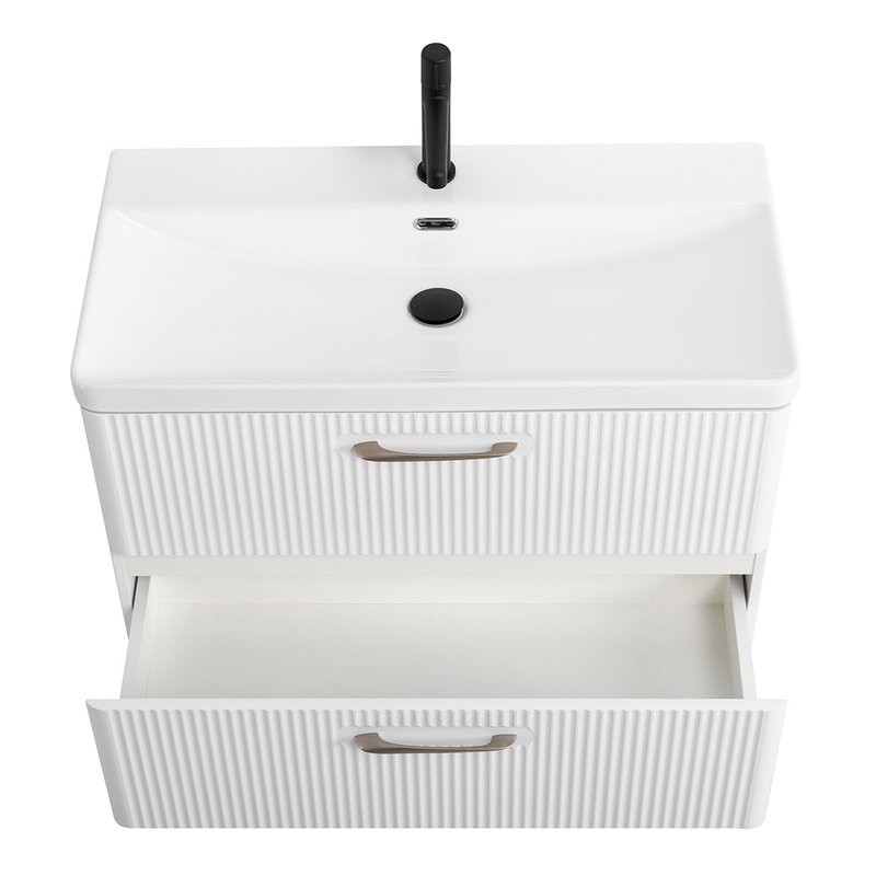 Тумба с раковиной BelBagno Due 80 bianco lucido