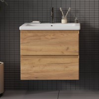 Тумба под раковину без столешницы SanStar Riana 50 подвесная, дуб крафт золотой