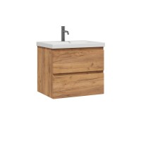 Тумба под раковину без столешницы SanStar Riana 50 подвесная, дуб крафт золотой