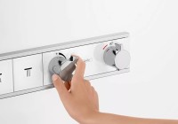 Термостатический смеситель встраиваемый Hansgrohe RainSelect 15355400 для душа, матовый белый, хром