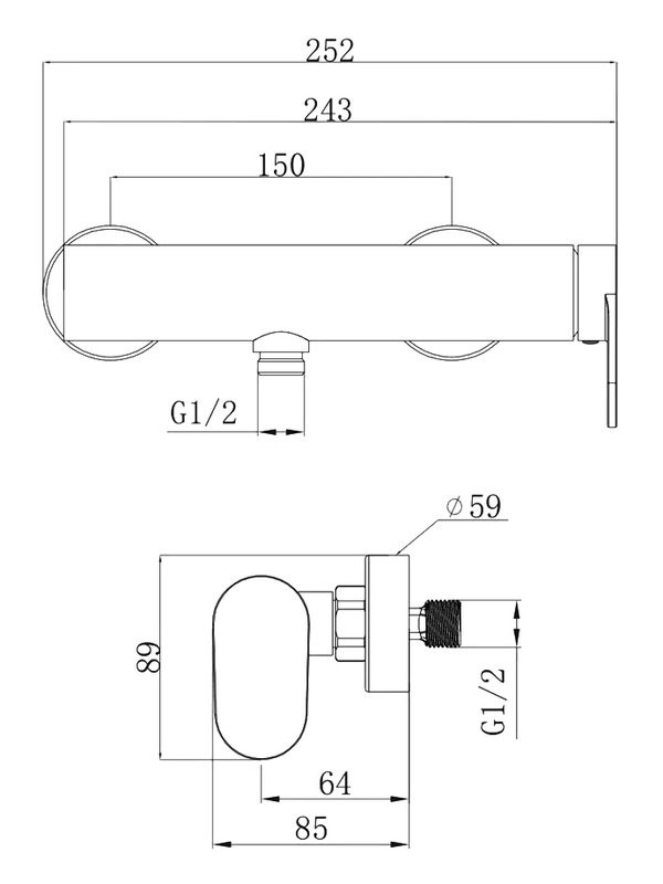 Смеситель для душа Agger Sweet A2720044 черный матовый