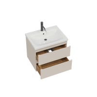 Тумба с раковиной SanStar Riana 50 подвесная, cappuccino, раковина Moduo 50