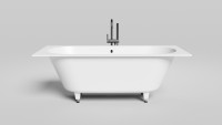 Ванна из искусственного камня Salini Ornella Axis S-Sense 170x75 см, встраиваемая, матовая белая, на ножках