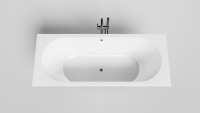 Ванна из искусственного камня Salini Ornella Axis S-Sense 170x75 см, встраиваемая, матовая белая, на ножках