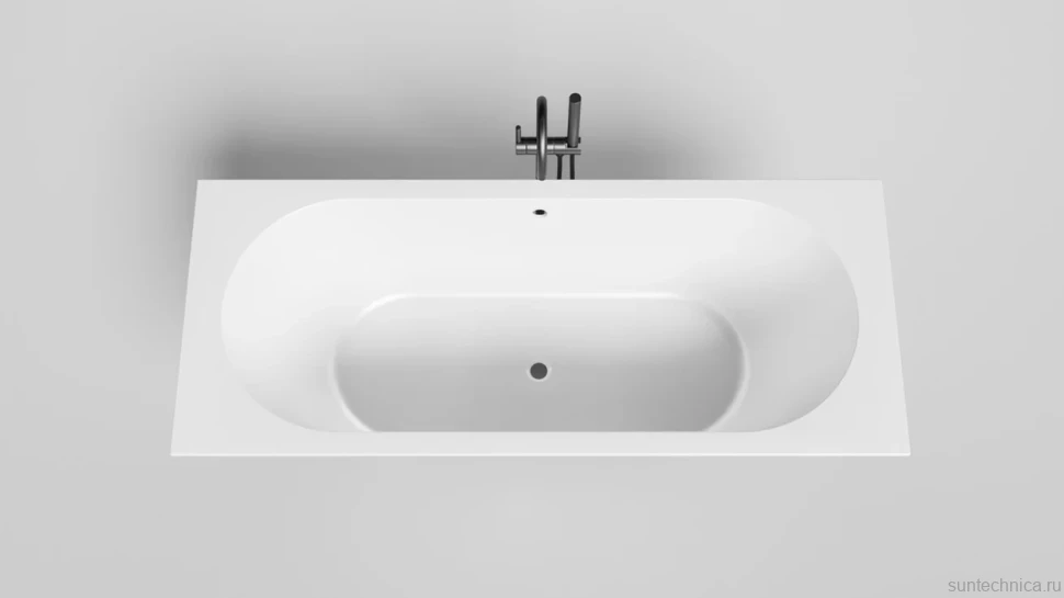 Ванна из искусственного камня Salini Ornella Axis S-Sense 170x75 см, встраиваемая, матовая белая, на ножках