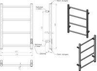 Полотенцесушитель электрический Двин J Neo 60х40, матовое золото