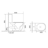 Унитаз-компакт напольный AZARIO Bonelle AZ-1229A глянцевый белый