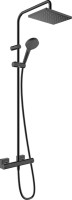 Душевая стойка Hansgrohe Vernis Shape 230 1jet 26286670 с термостатом, черная матовая