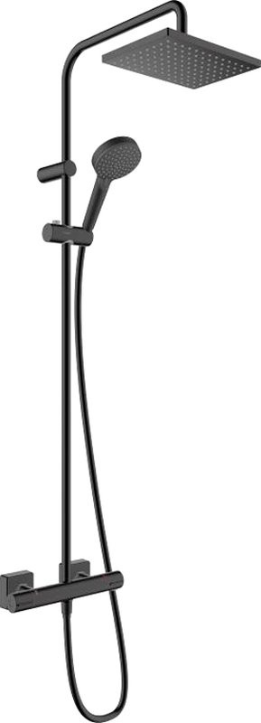 Душевая стойка Hansgrohe Vernis Shape 230 1jet 26286670 с термостатом, черная матовая