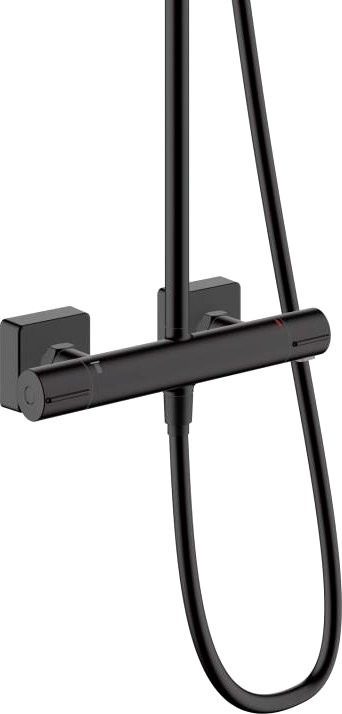 Душевая стойка Hansgrohe Vernis Shape 230 1jet 26286670 с термостатом, черная матовая