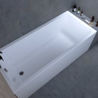 Акриловая ванна 1MarKa Bianca Премиум 170x75 см, пристенная, белая, с каркасом, с экраном, со сливом-переливом