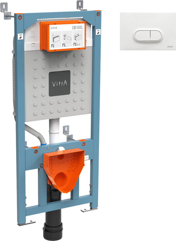 Система инсталляции для унитазов VitrA V12 762-5800-01 с кнопкой смыва  Loop 740-0500 белой глянцевой