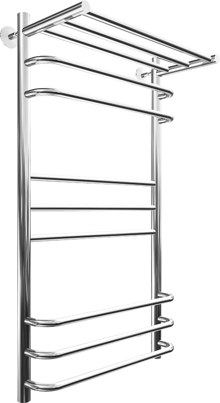 Полотенцесушитель водяной Тругор Идеал комби НК 3 П ЛЦ17 100х50 без углов, с полкой, хром