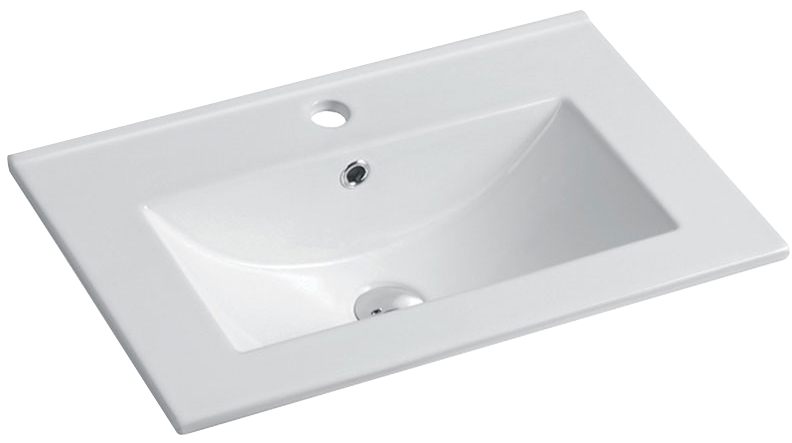 Тумба с раковиной Vincea Mia Slim 60, 2 ящика, темное дерево