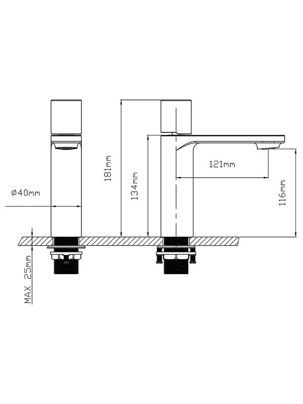 Смеситель для раковины Vincea Vogue VBF-4V3BG брашированное золото