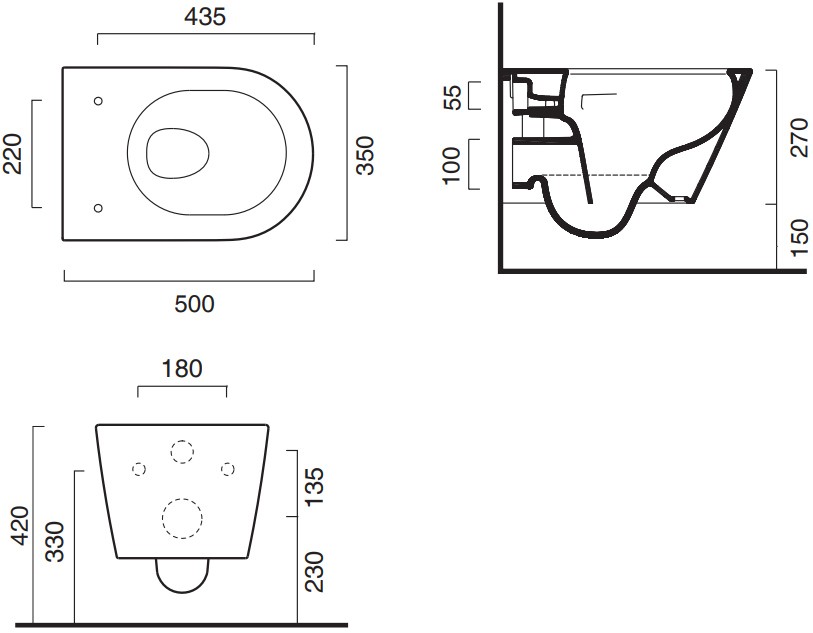 Унитаз подвесной Catalano Zero 50х35, белый глянцевый, тонкое сиденье, с микролифтом