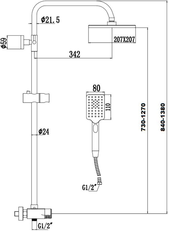 Душевая стойка Savol S-601144