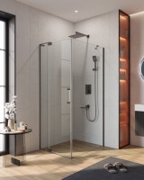 Душевой уголок Cezares Slider AH 1 90-80/90 C GM профиль оружейная сталь, стекло прозрачное