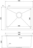 Мойка кухонная Mixline Pro 547232 черный графит