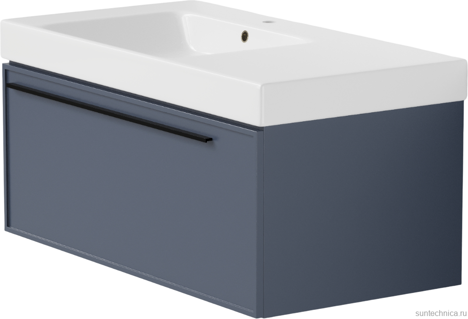 Тумба с раковиной La Fenice Elba 90 подвесная, blu grigio, раковина Cubo 90 L