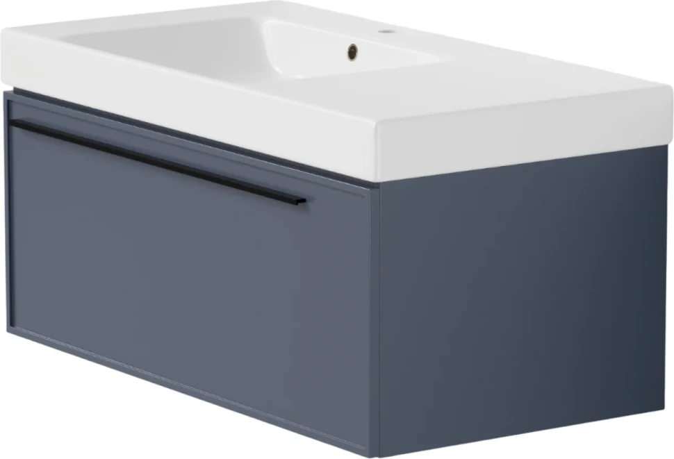 Тумба с раковиной La Fenice Elba 90 подвесная, blu grigio, раковина Cubo 90 L