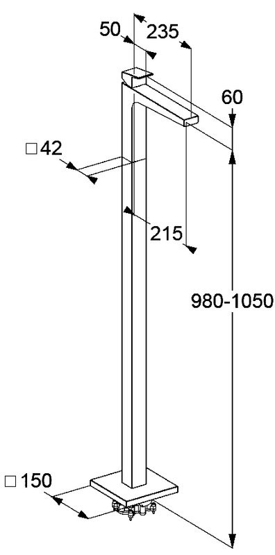 Напольный смеситель для раковины Kludi Decus 54595N175 брашированная бронза
