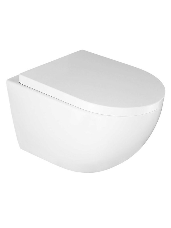 Унитаз подвесной AZARIO Ormi AZ-0253VD безободковый, с микролифтом, глянцевый белый