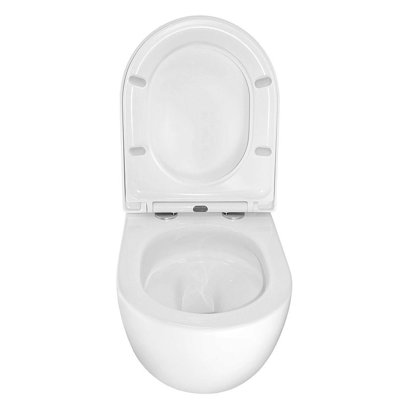 Унитаз подвесной AZARIO Ormi AZ-0253VD безободковый, с микролифтом, глянцевый белый