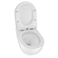 Унитаз подвесной AZARIO Ormi AZ-0253VD безободковый, с микролифтом, глянцевый белый