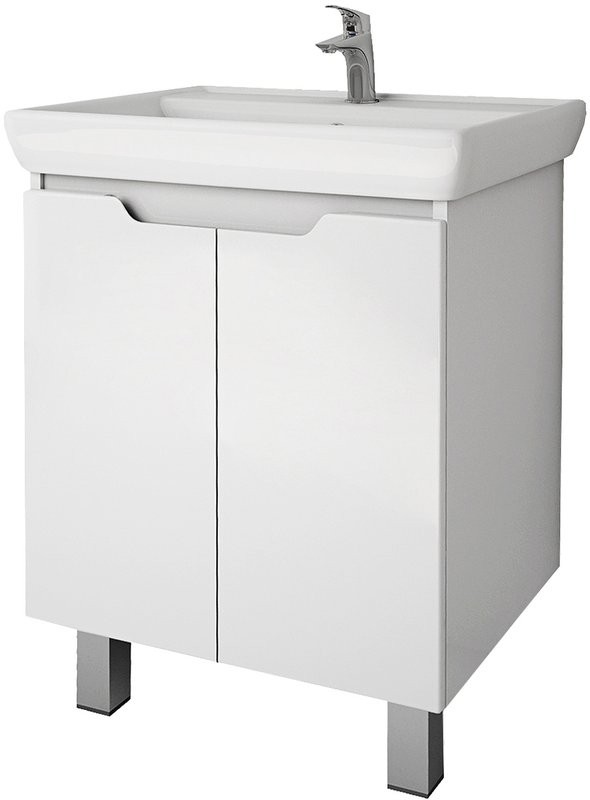 Тумба с раковиной Dreja Q Plus (D) 70 подвесная, белый глянец