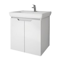Тумба с раковиной Dreja Q Plus (D) 70 подвесная, белый глянец