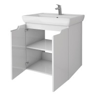 Тумба с раковиной Dreja Q Plus (D) 70 подвесная, белый глянец