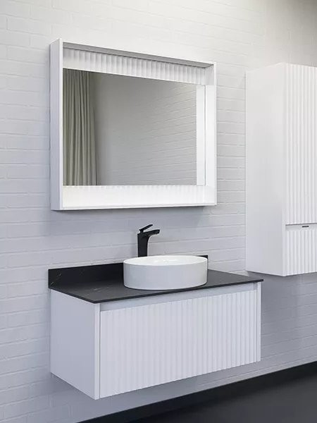 Мебель для ванной комнаты Comforty Марсель 90 подвесная, матовая белая, c раковиной Comforty 9110