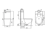 Унитаз-компакт напольный SantiLine SL-5046 с микролифтом, безободковый