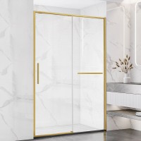 Душевая дверь в нишу Vincea Slim Soft VDS-1SS110CLG 110 см, профиль брашированное золото, стекло прозрачное