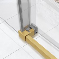 Душевая дверь в нишу Vincea Slim Soft VDS-1SS110CLG 110 см, профиль брашированное золото, стекло прозрачное