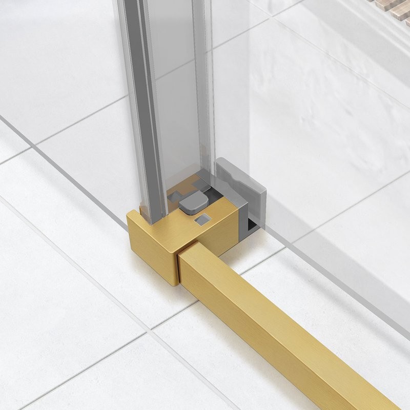 Душевая дверь в нишу Vincea Slim Soft VDS-1SS110CLG 110 см, профиль брашированное золото, стекло прозрачное
