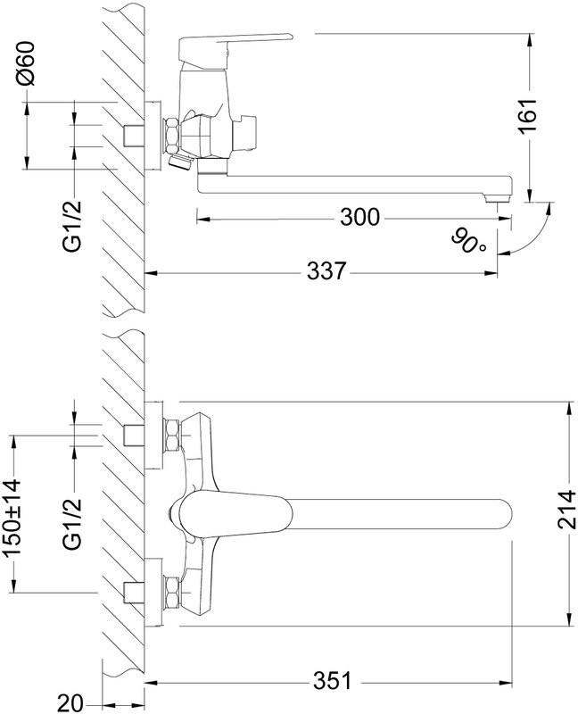 Универсальный смеситель Lemark Point LM0351C