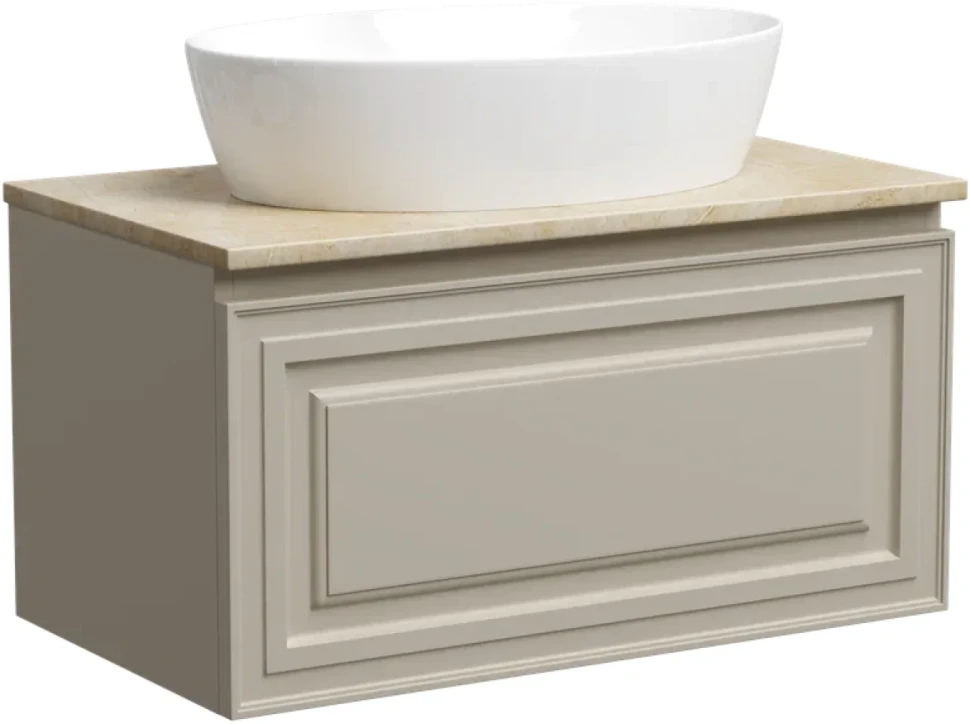 Тумба под раковину со столешницей Sancos Very 80 beige soft, столешница бежевая