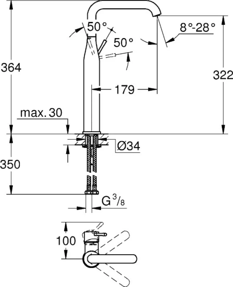 Смеситель для раковины Grohe Essence New 32901001