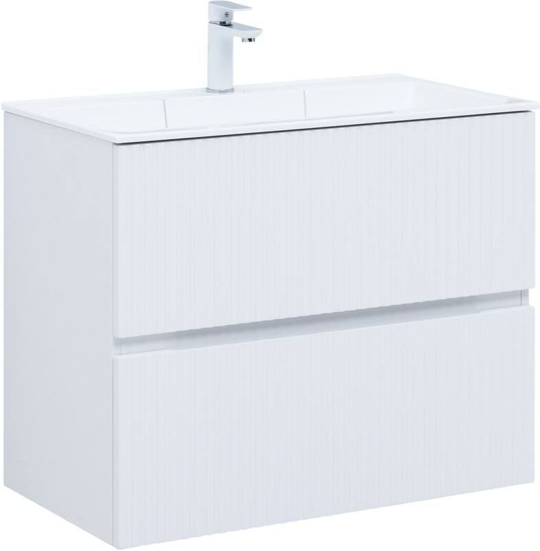 Тумба с раковиной Aquanet Джейн 80 подвесная, белая матовая