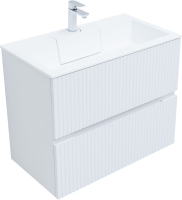 Тумба с раковиной Aquanet Джейн 80 подвесная, белая матовая