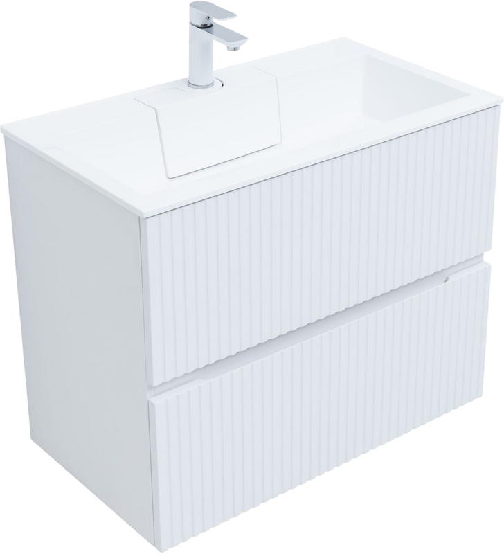 Тумба с раковиной Aquanet Джейн 80 подвесная, белая матовая