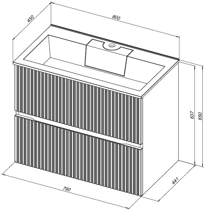 Тумба с раковиной Aquanet Джейн 80 подвесная, белая матовая