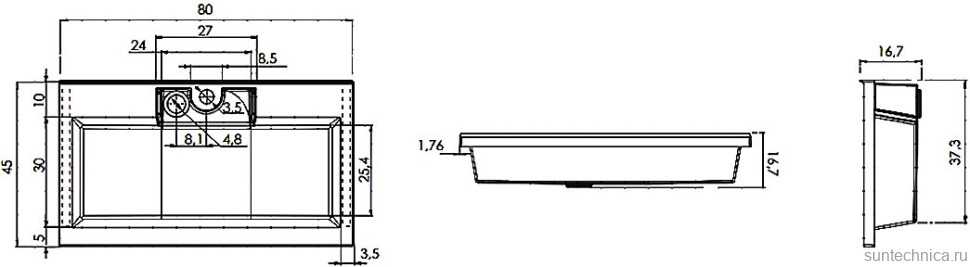 Тумба с раковиной Aquanet Джейн 80 подвесная, белая матовая