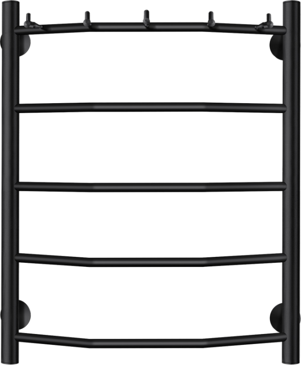 Полотенцесушитель водяной Secado Милан 1 К 60x55 см, матовый черный, лесенка