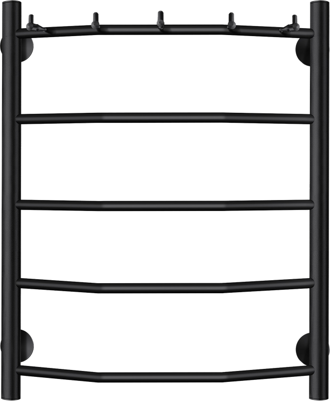 Полотенцесушитель водяной Secado Милан 1 К 60x55 см, матовый черный, лесенка