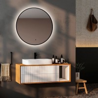 Зеркало круглое Abber Mond AG6204SCB-0.77 77 см, с подсветкой, черное