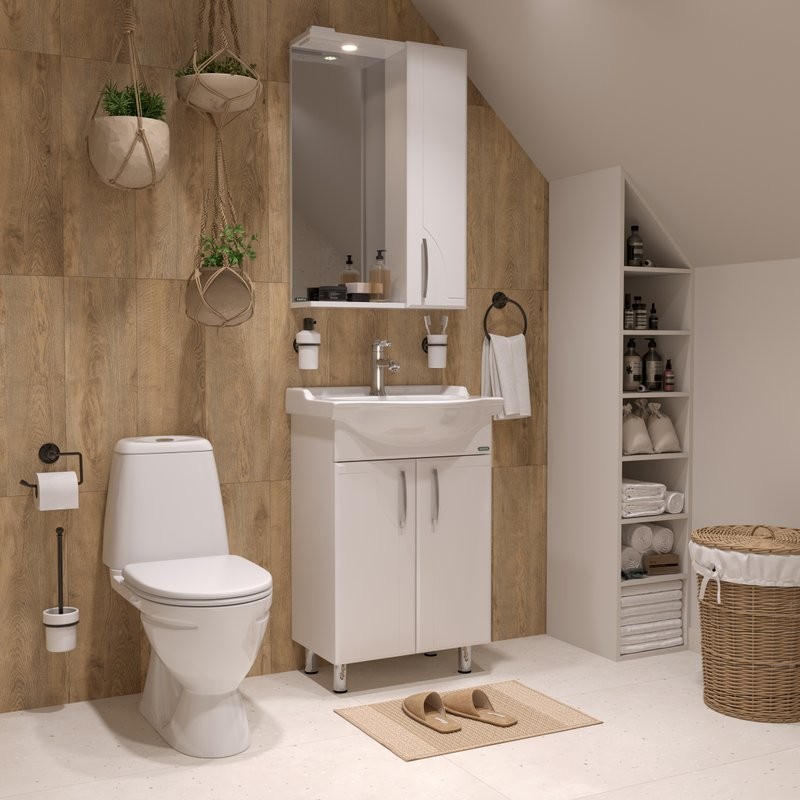 Унитаз-компакт напольный Sanita Идеал комфорт с микролифтом, глянцевый белый